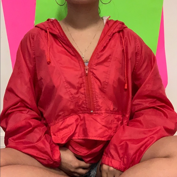 Jackets & Blazers - vintage red windbreaker jacket ✧